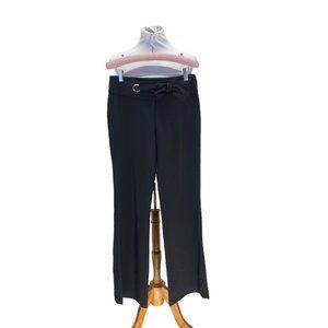 Cache Tie Waste Wide Leg Trouser Pants Black Size 8 NWT Minimalist Career